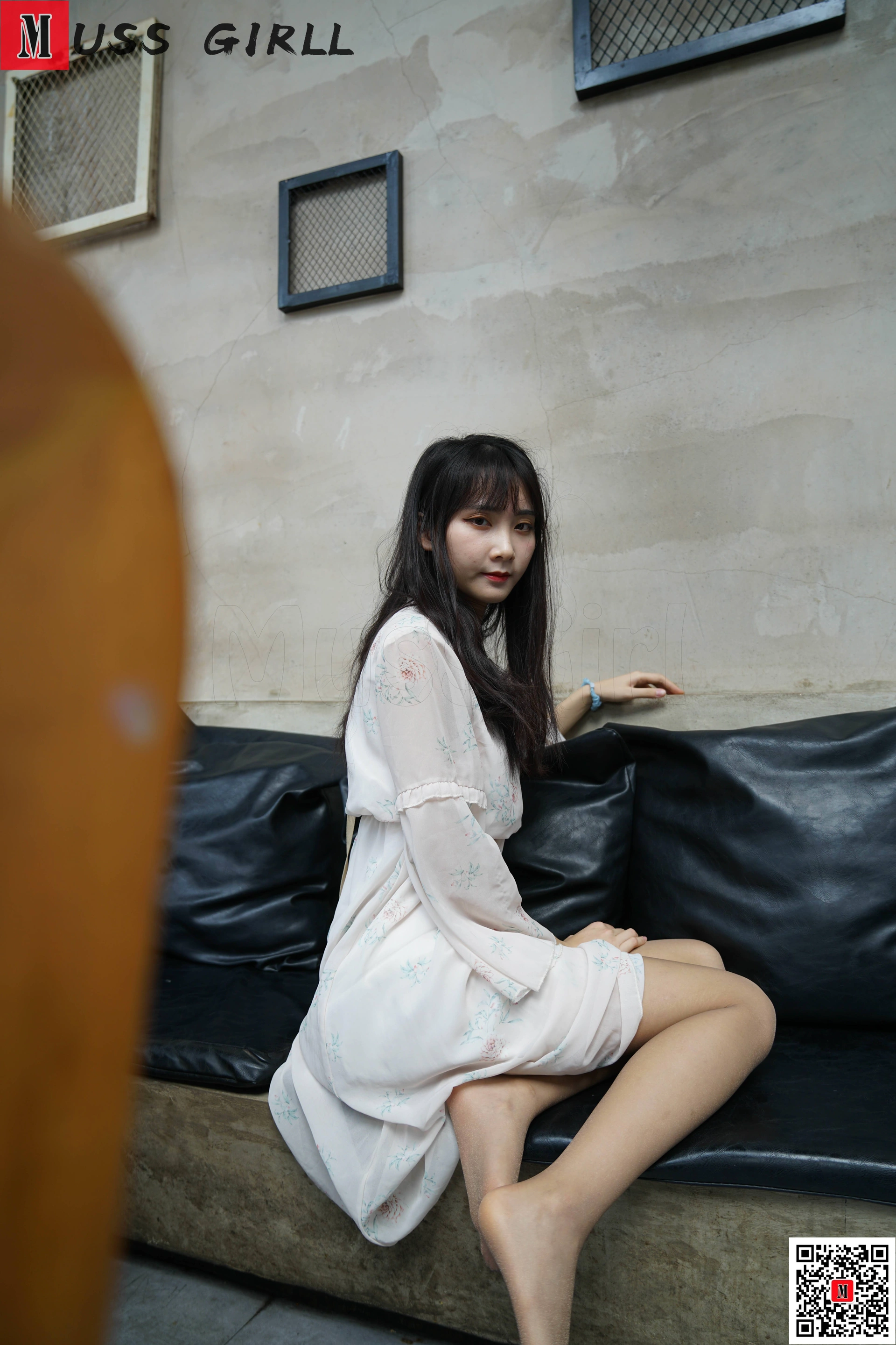 [MussGirl慕丝女郎] NO.196 白色连衣裙肉丝 0